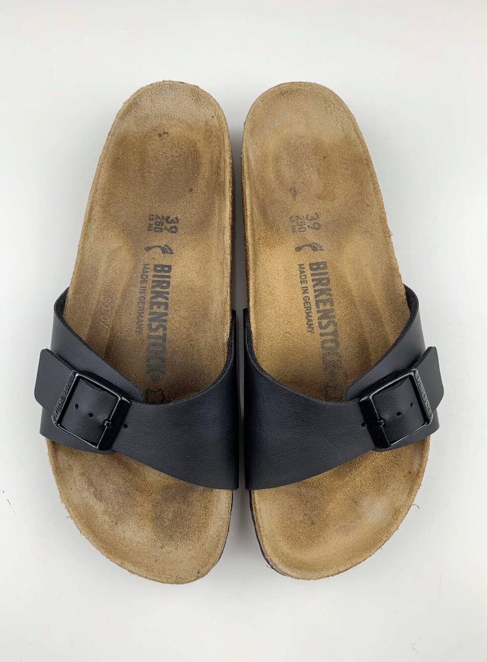 Birkenstock Madrid Sandals Black Birko-Flor Slides Women's 39 US 8 8.5